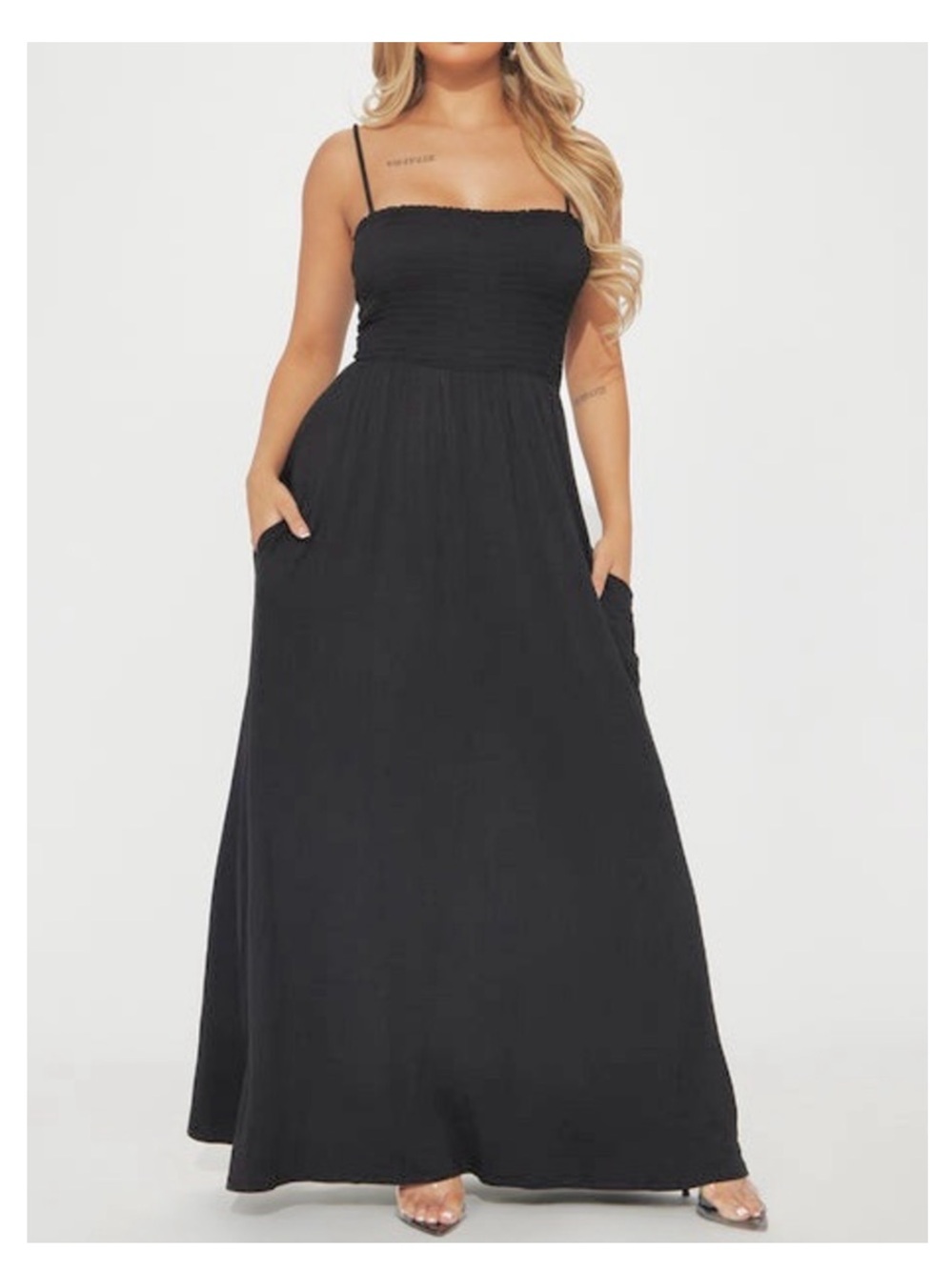 NWT CULTURE CODE Twilight Serenade Empire Maxi Dress in Black 3X